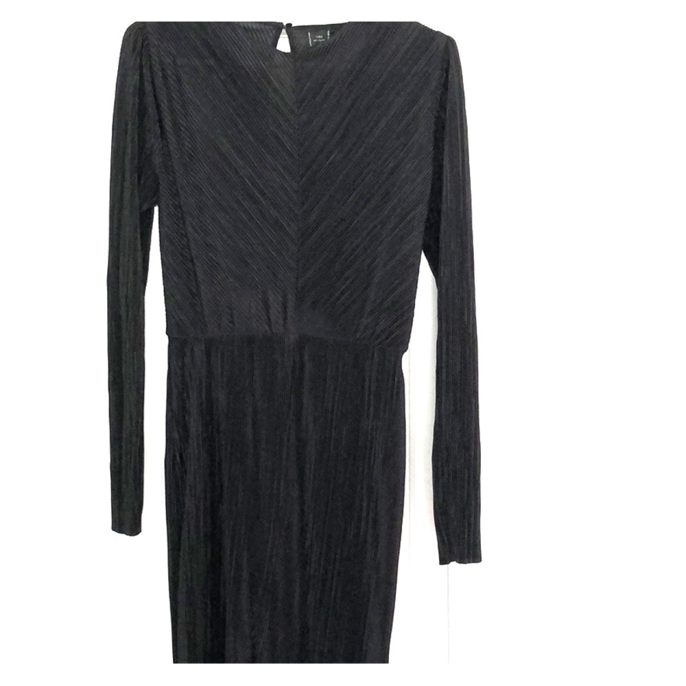 Zara black ribbed dress NWT
